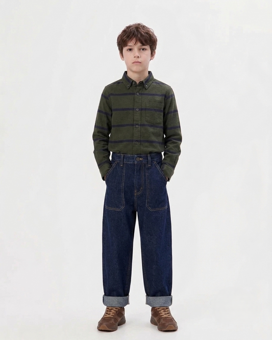 Boys Indigo Flap Pocket Jeans