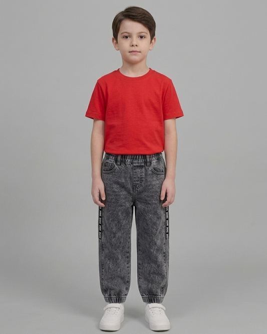 Acid Wash Grey Denim Trouser
