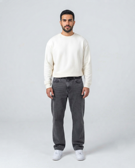 Grey Loose Fit Denim Pant