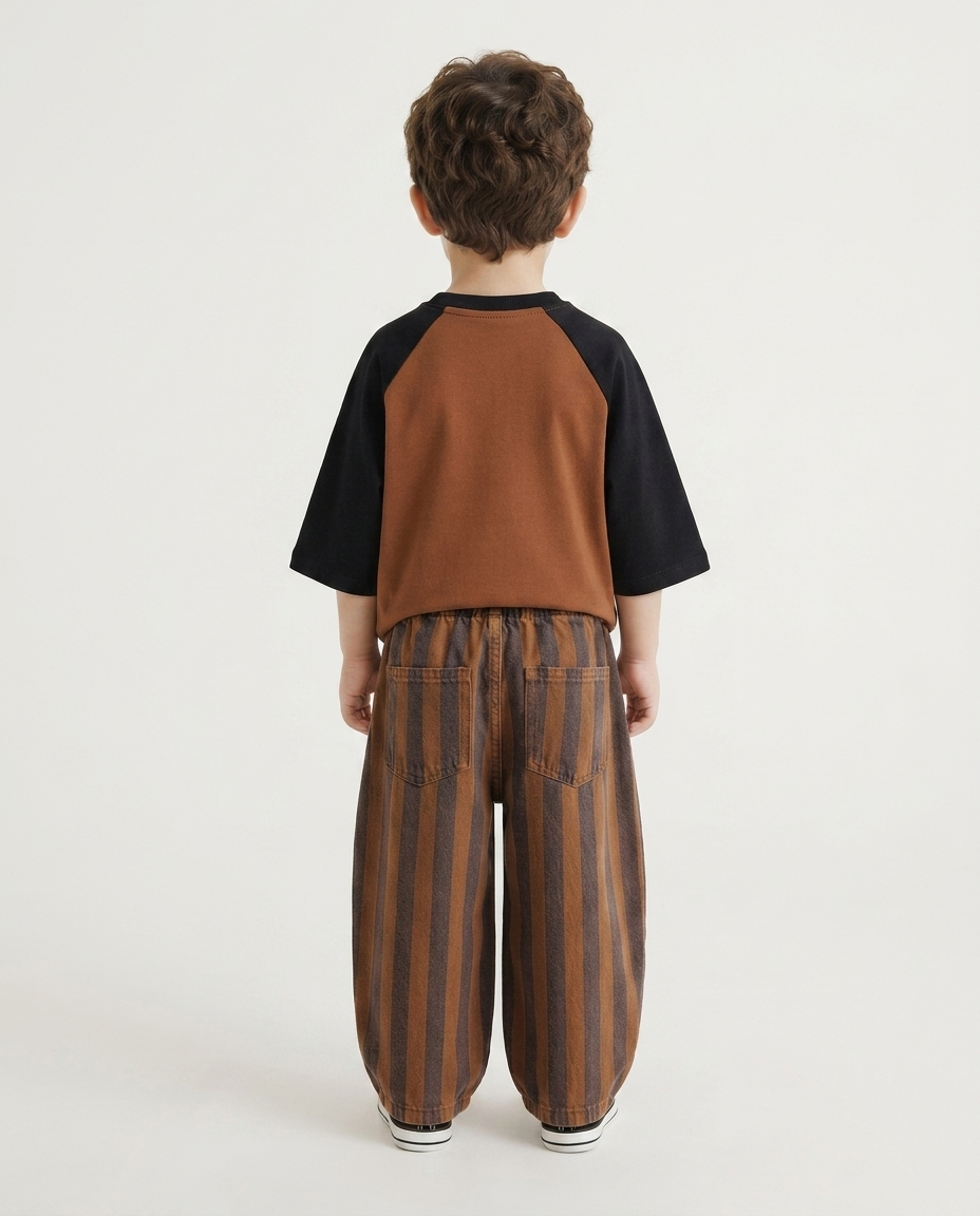 Rust Stripe Baggy Jeans