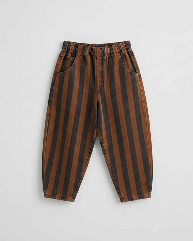 Rust Stripe Baggy Jeans