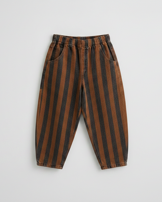 Rust Stripe Baggy Jeans