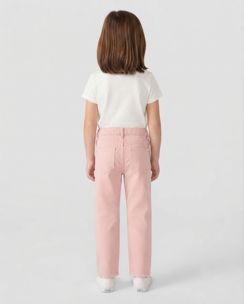 Blush Pink Straight Jeans