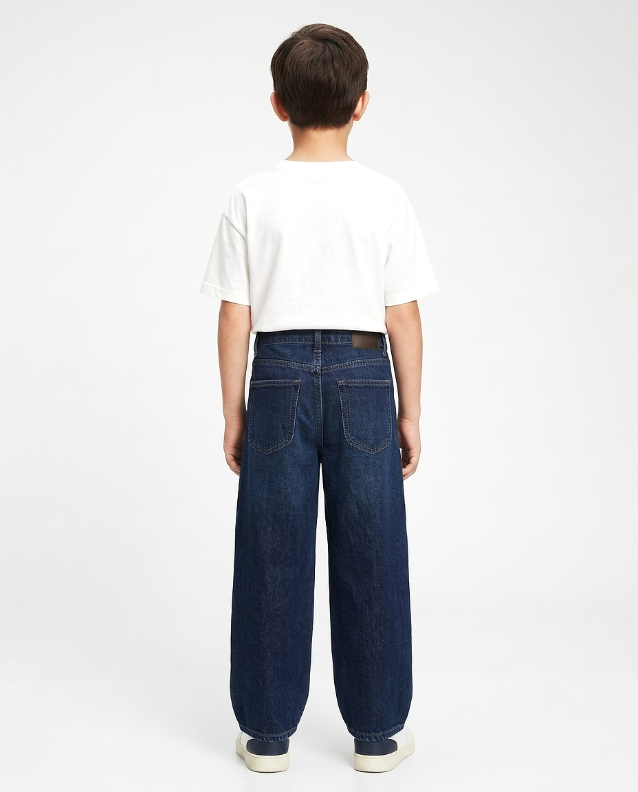 Boys Dark Blue Washed Jeans