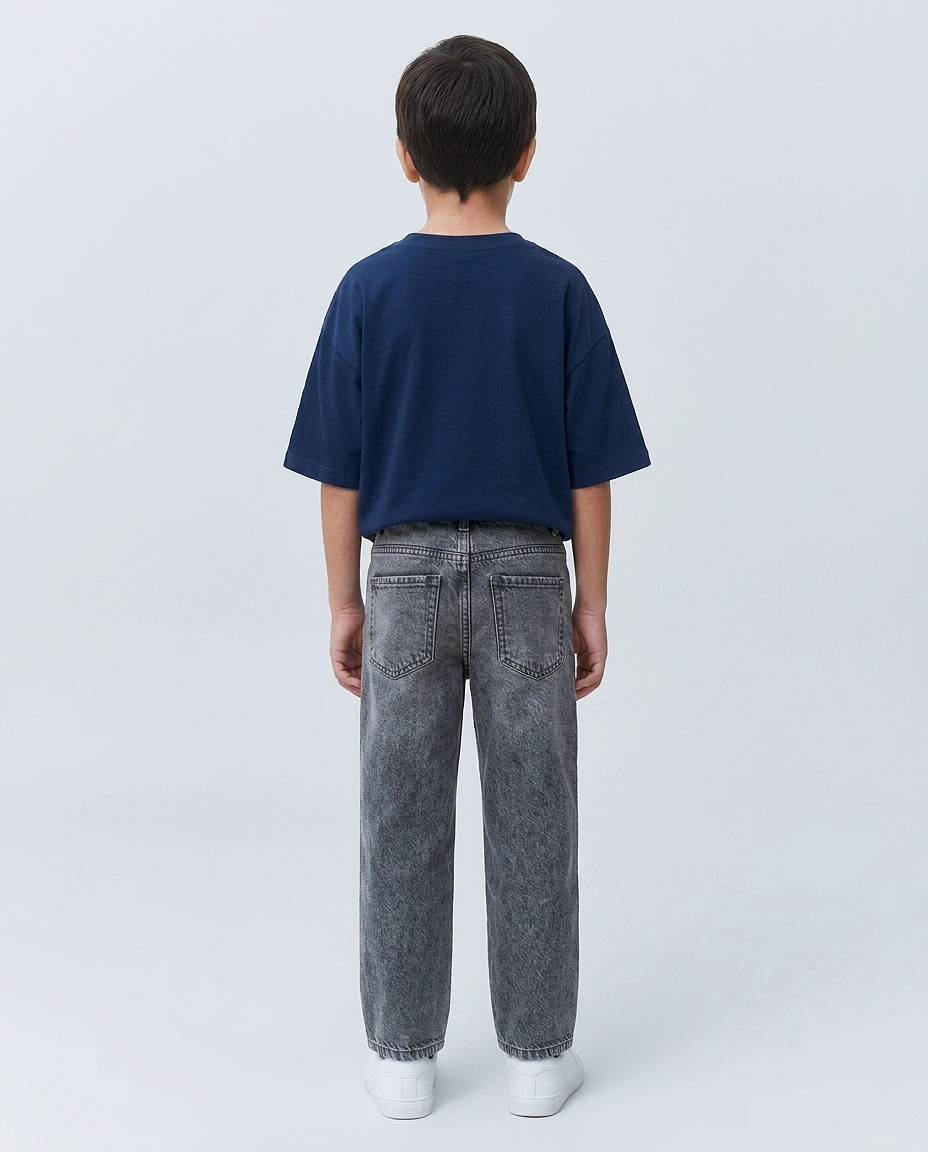 Boys Dark Grey Washed Jeans