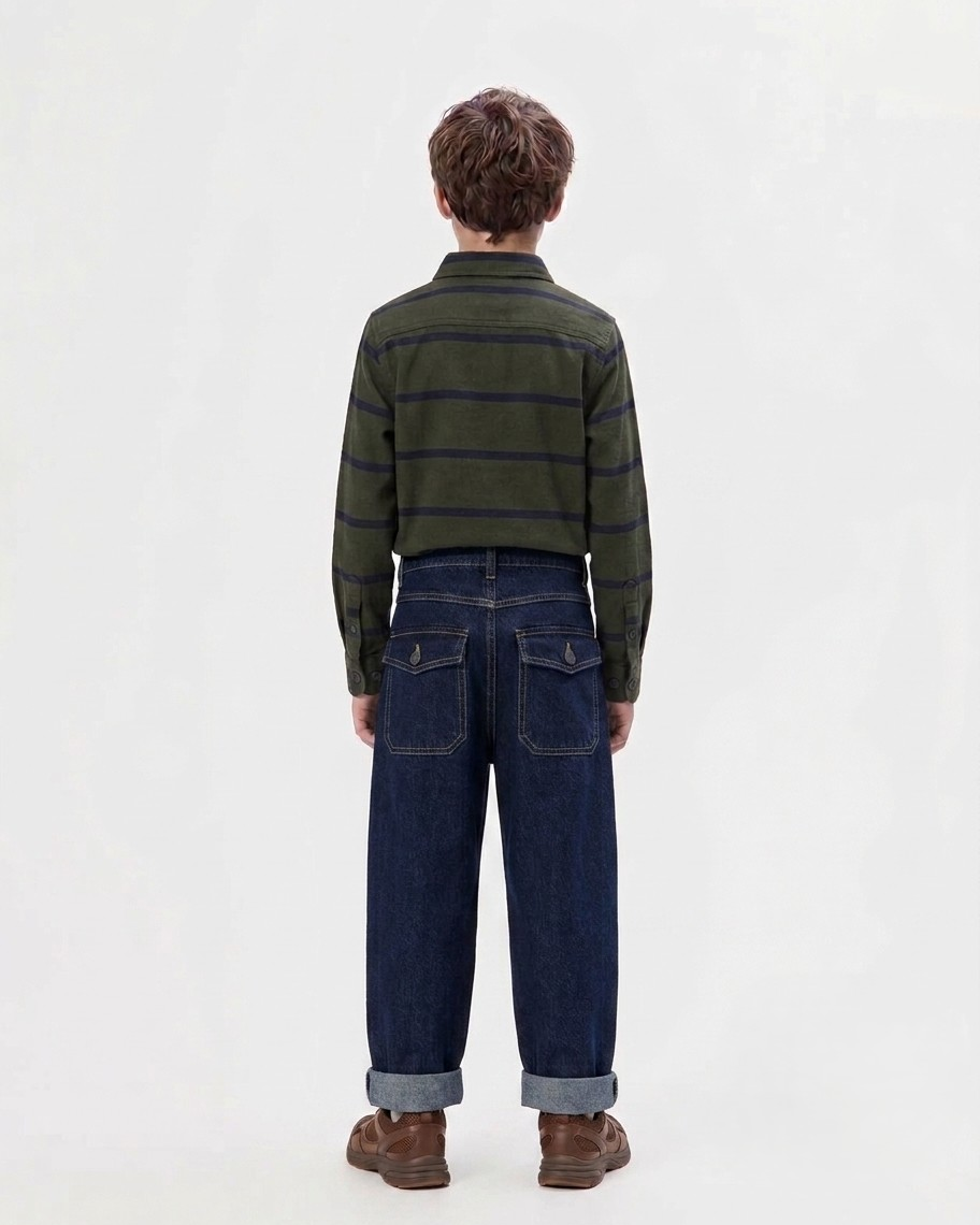 Boys Indigo Flap Pocket Jeans