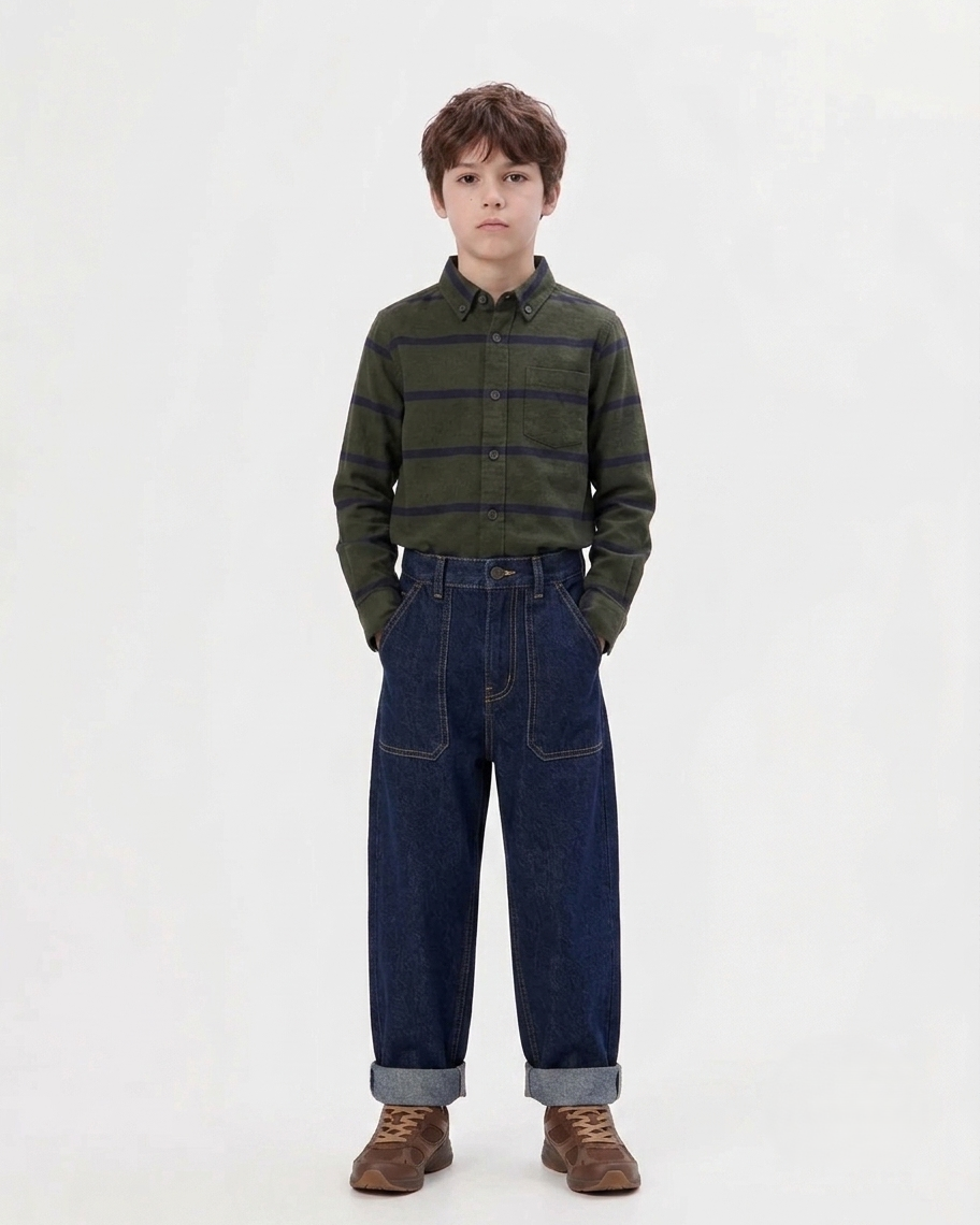 Boys Indigo Flap Pocket Jeans