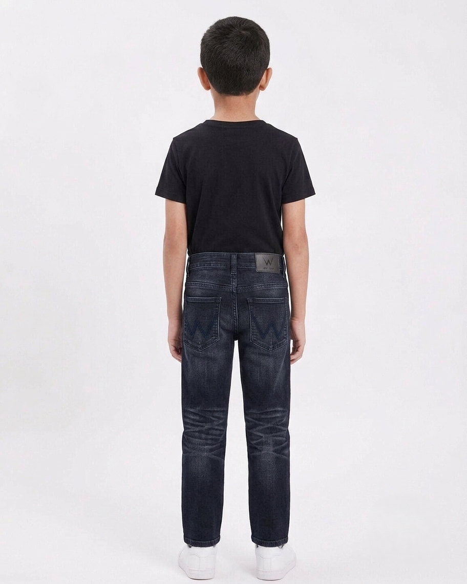 Boys Black Straight Fit Jeans