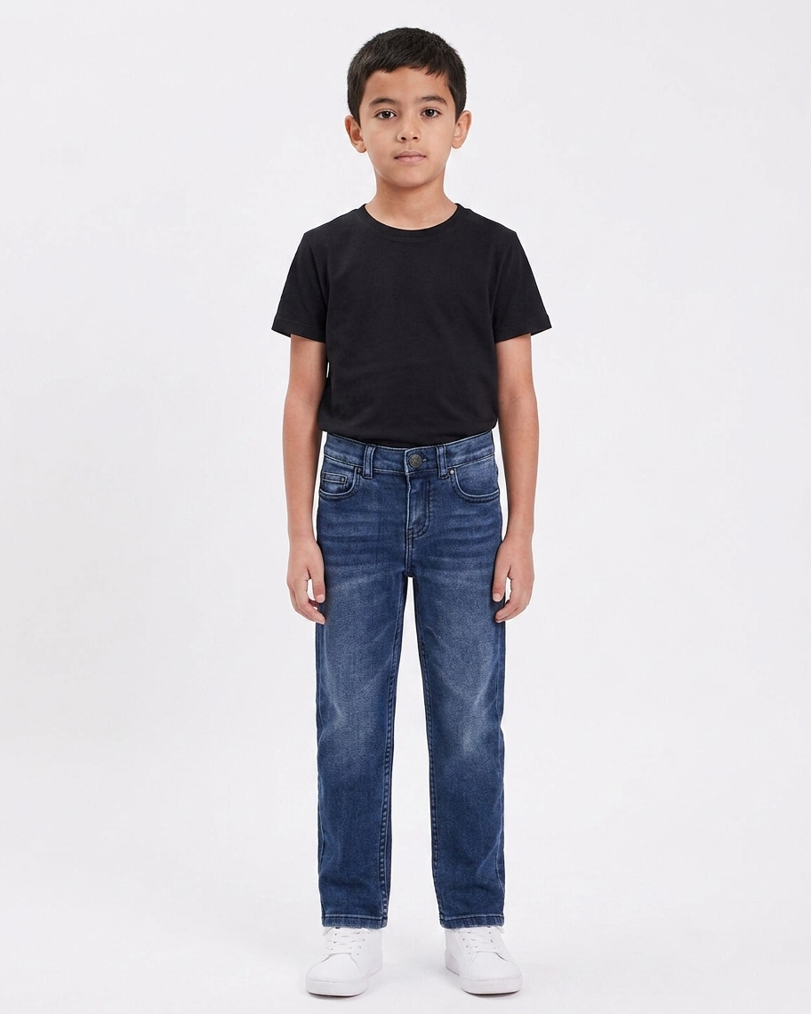 Boys Medium Washed Straight Fit Jeans