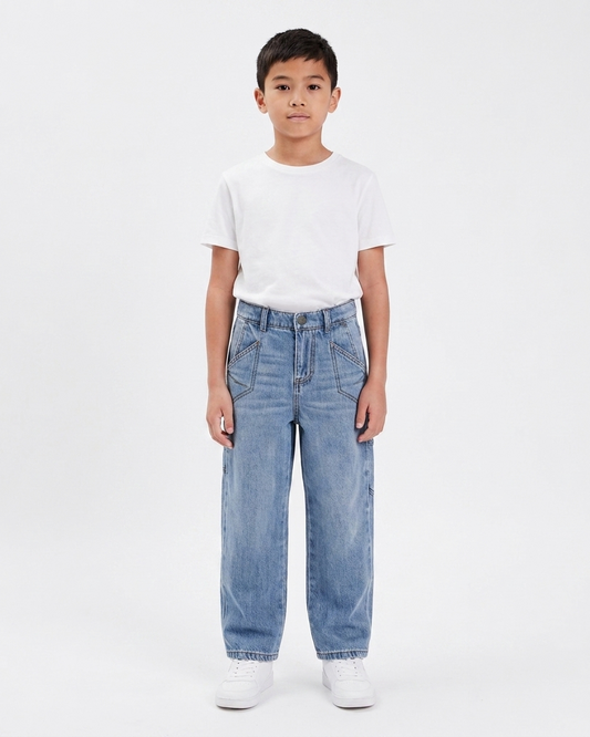 Boys Acid Wash Loose Fit Jeans