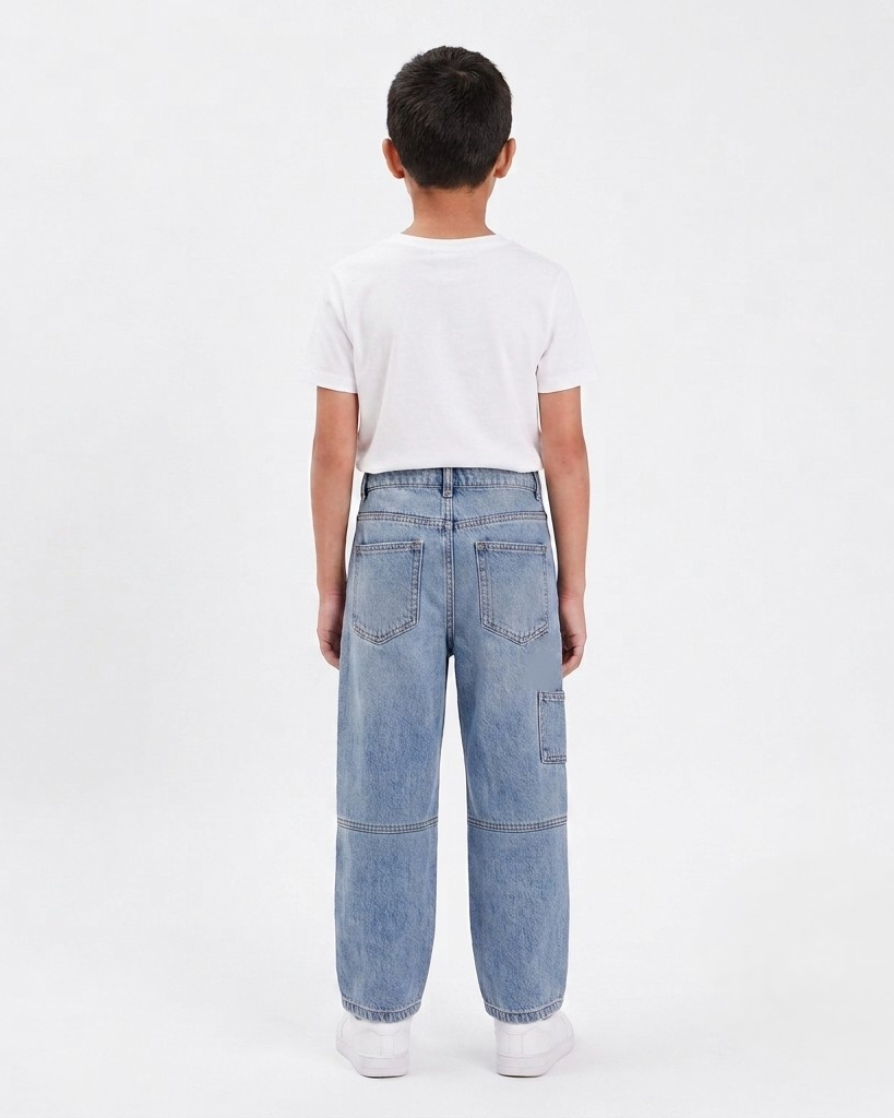 Boys Acid Wash Loose Fit Jeans