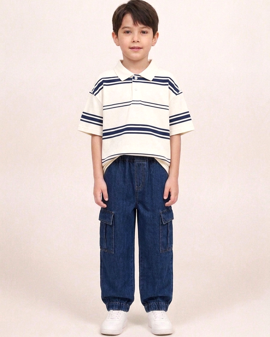 Dark Blue Cargo Jeans