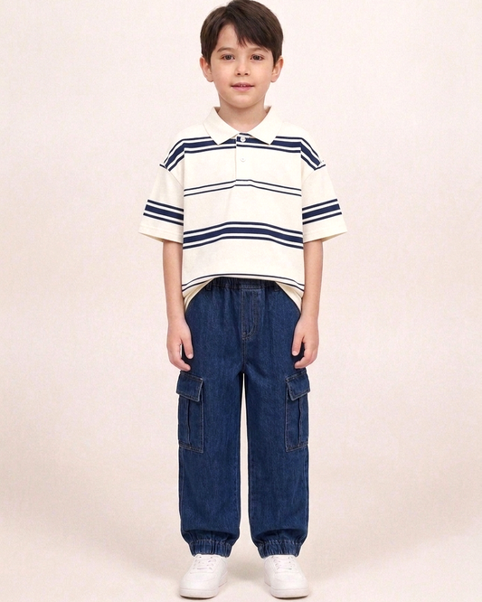 Dark Blue Cargo Jeans