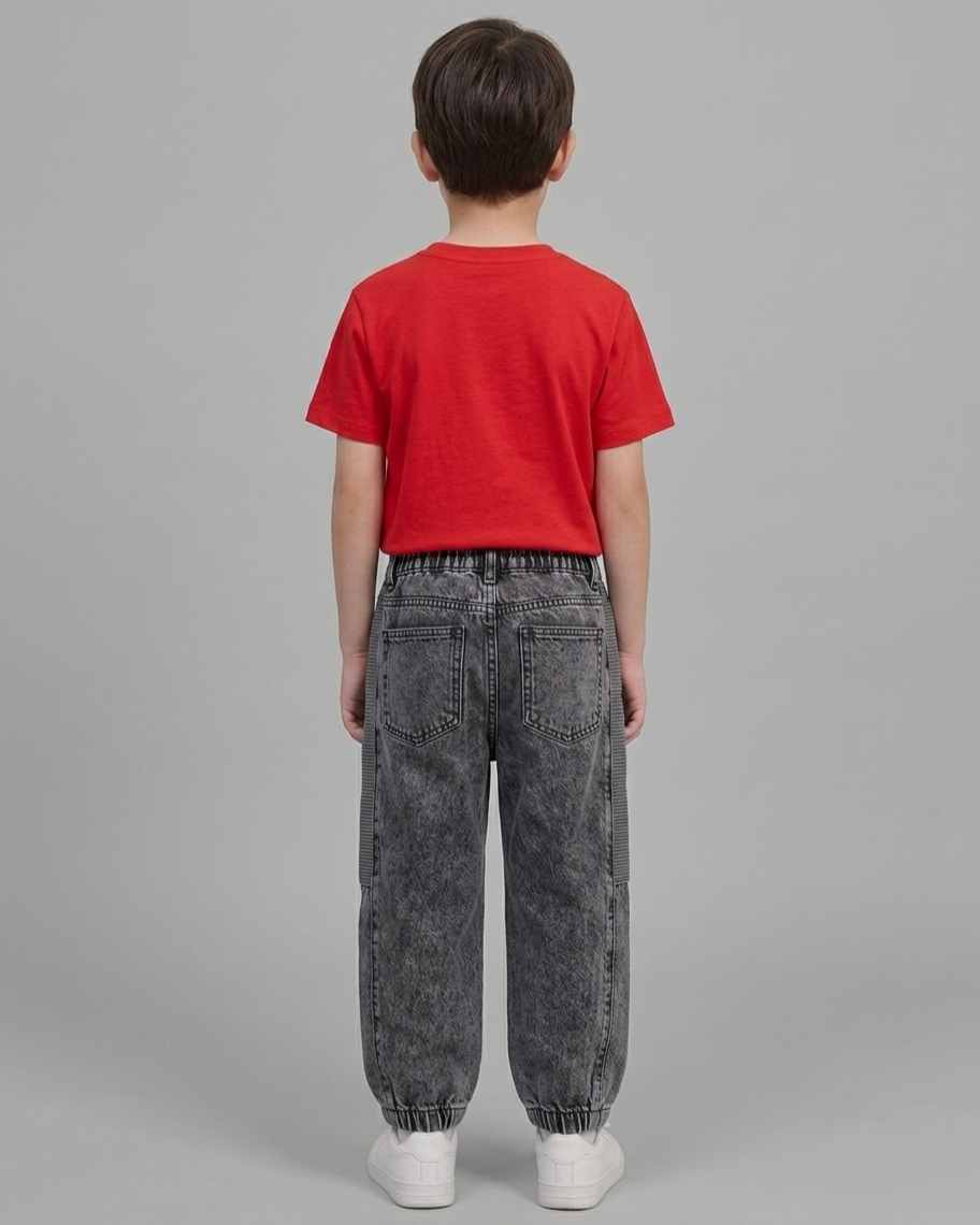 Acid Wash Grey Denim Trouser