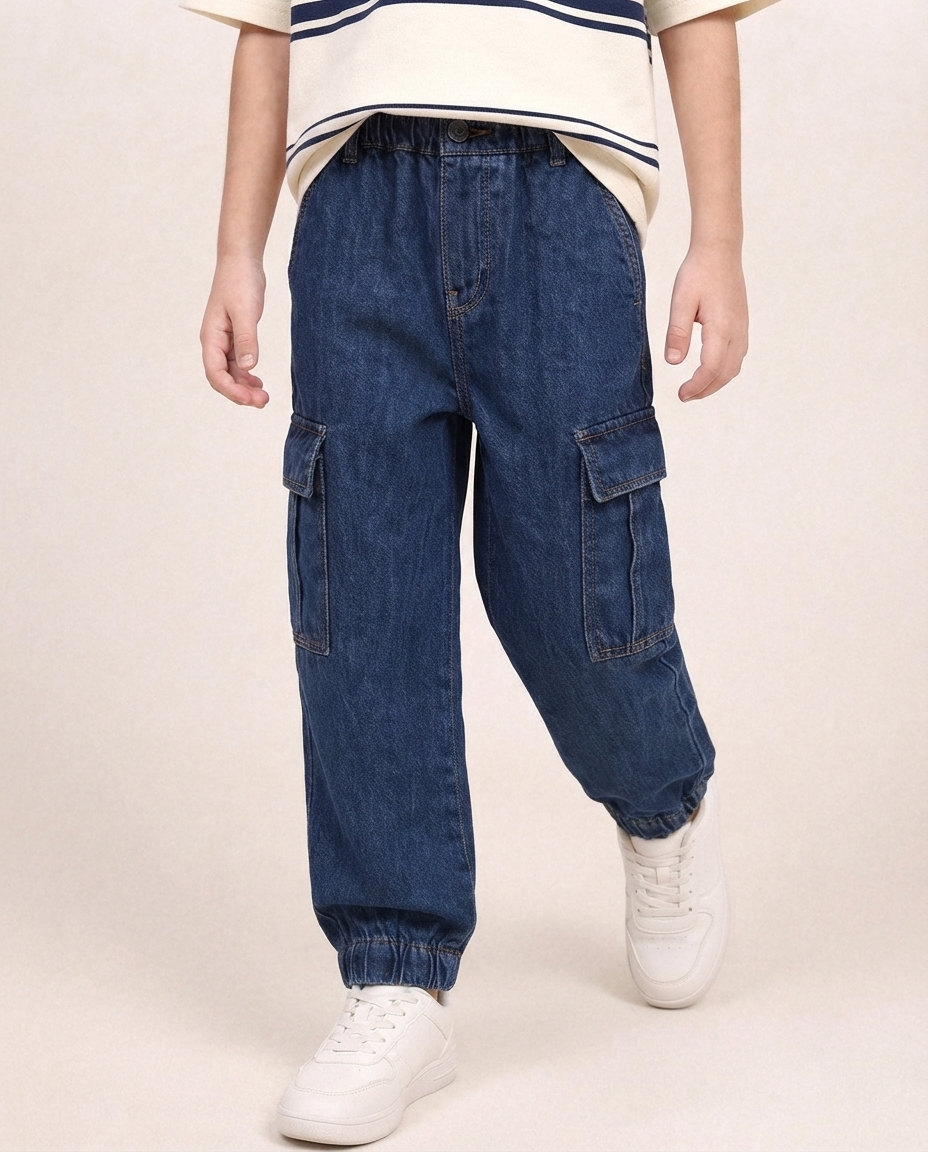 Dark Blue Cargo Jeans