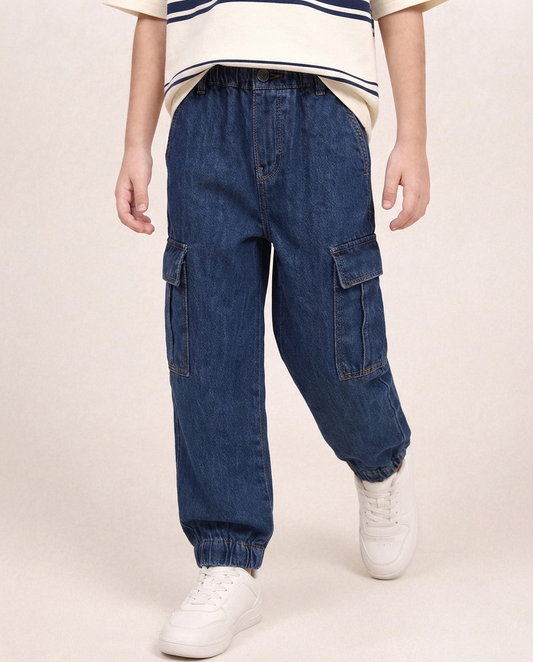 Dark Blue Cargo Jeans
