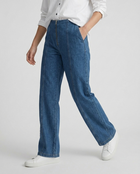 Medium Wash Women's Zipper Jeans