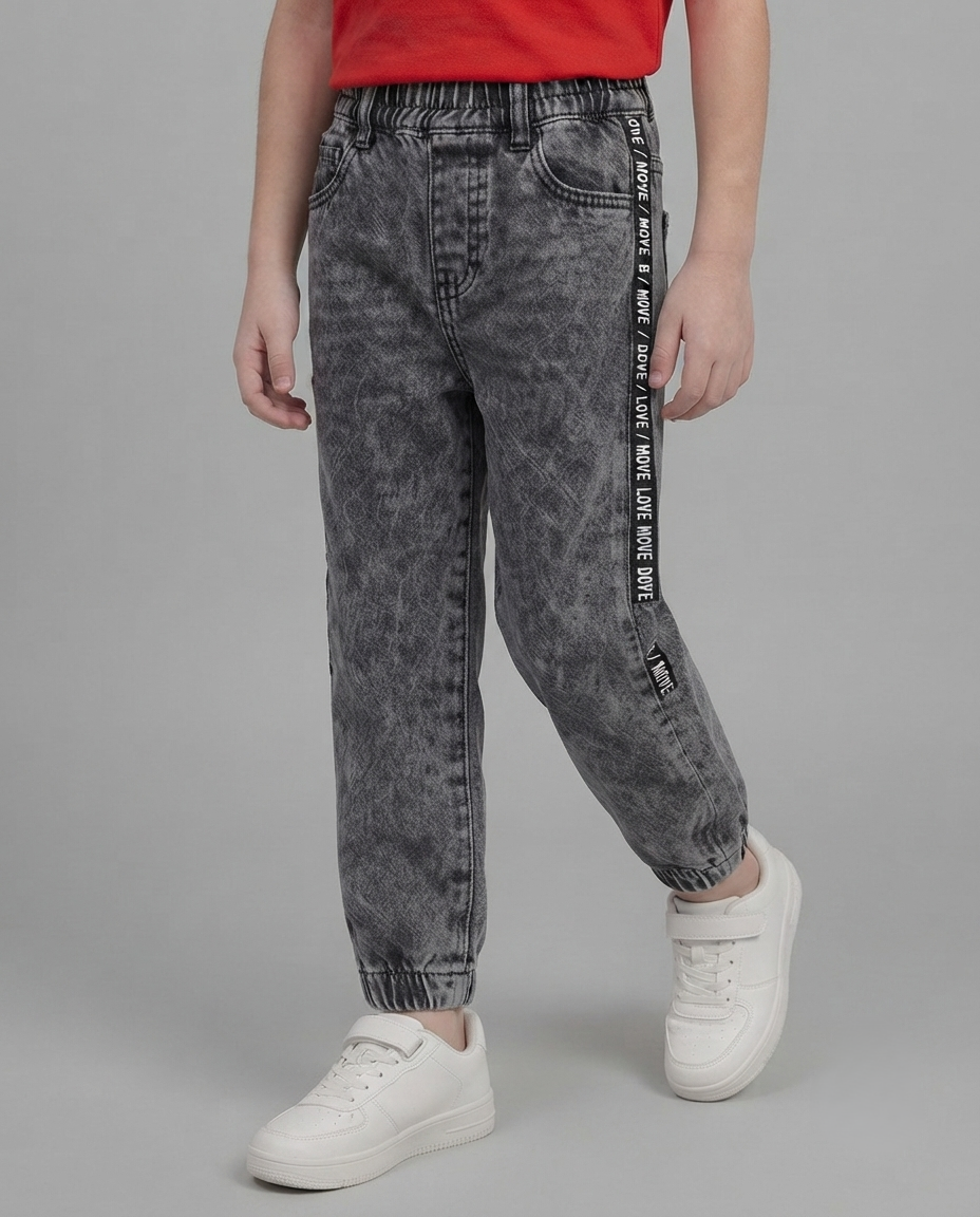 Acid Wash Grey Denim Trouser