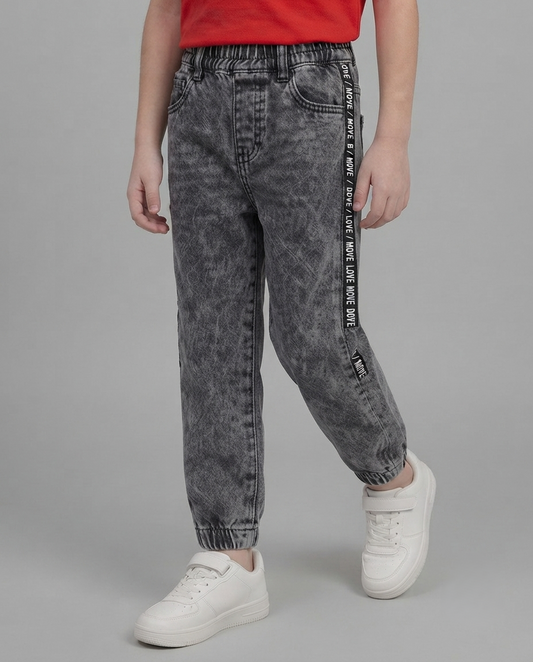 Acid Wash Grey Denim Trouser