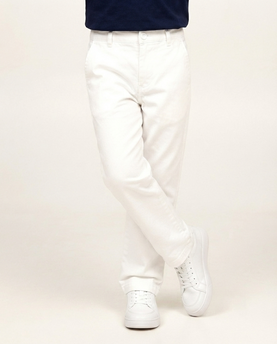 Relaxed Fit White Jeans