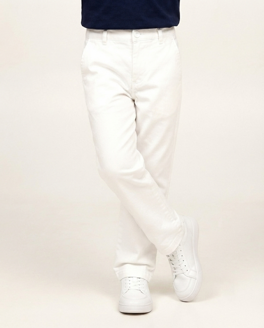 Relaxed Fit White Jeans