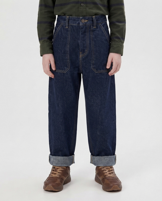 Boys Indigo Flap Pocket Jeans
