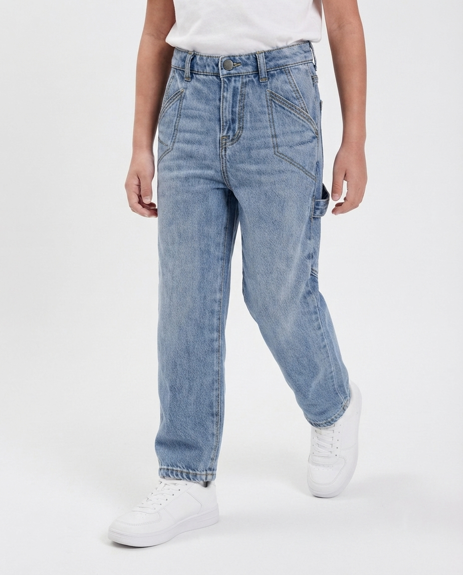 Boys Acid Wash Loose Fit Jeans