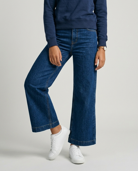 High-Rise Wide-Leg Cropped Jeans