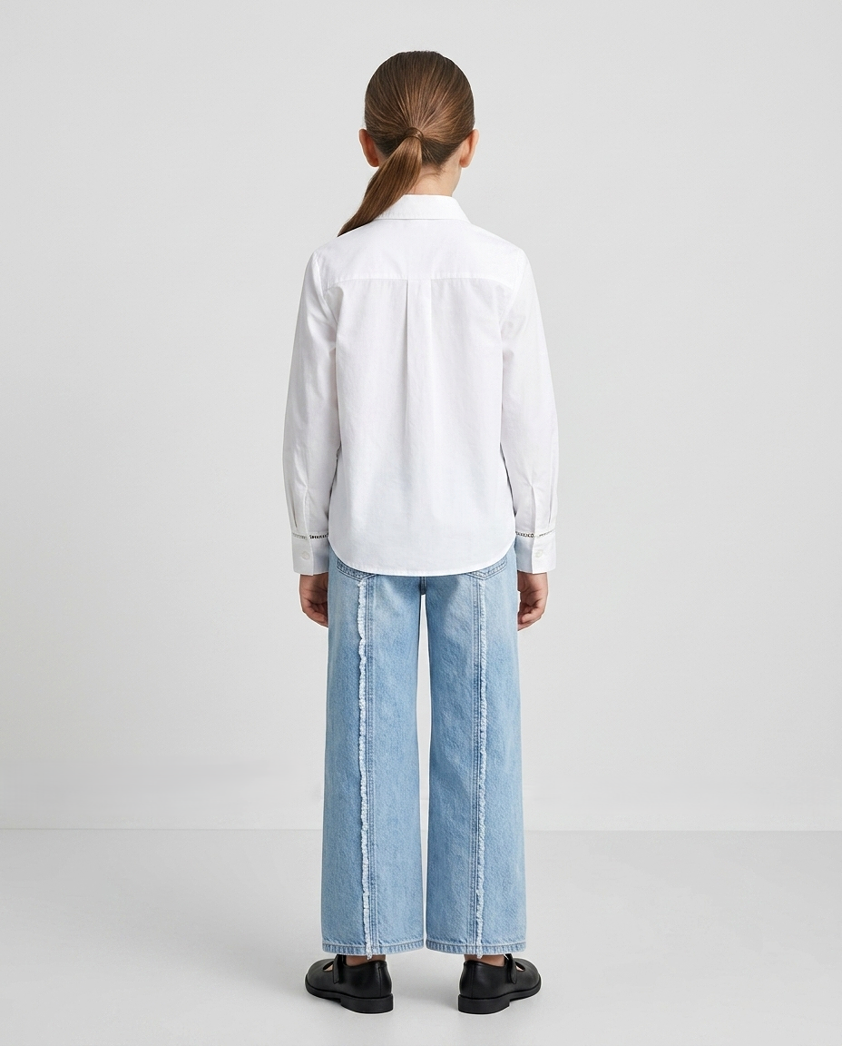 Light Wash Wide Leg Frayed Jeans