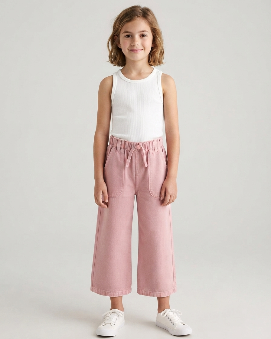Dusty Pink Drawstring Jeans