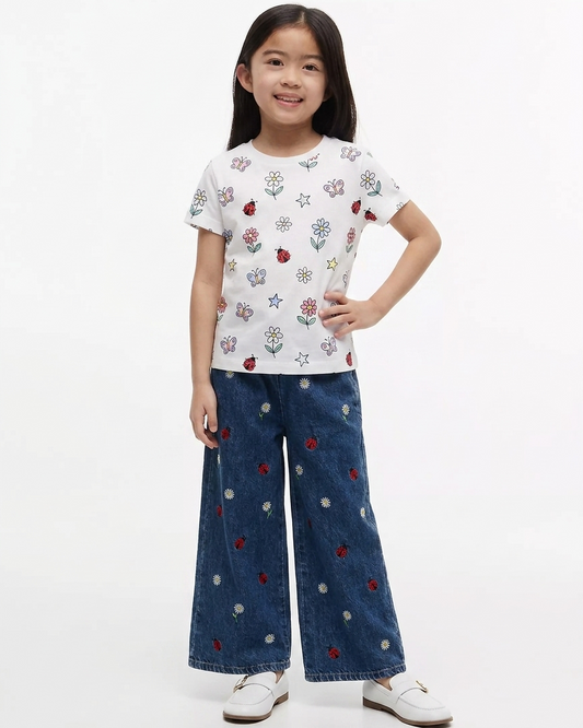 Flare Embroidery Jeans