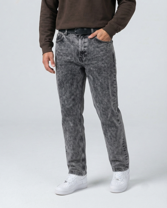 Dark Grey Straight Fit Jeans