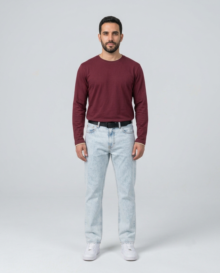 Light Blue Straight Fit Jeans