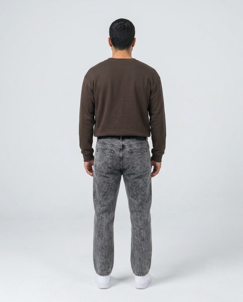 Dark Grey Straight Fit Jeans