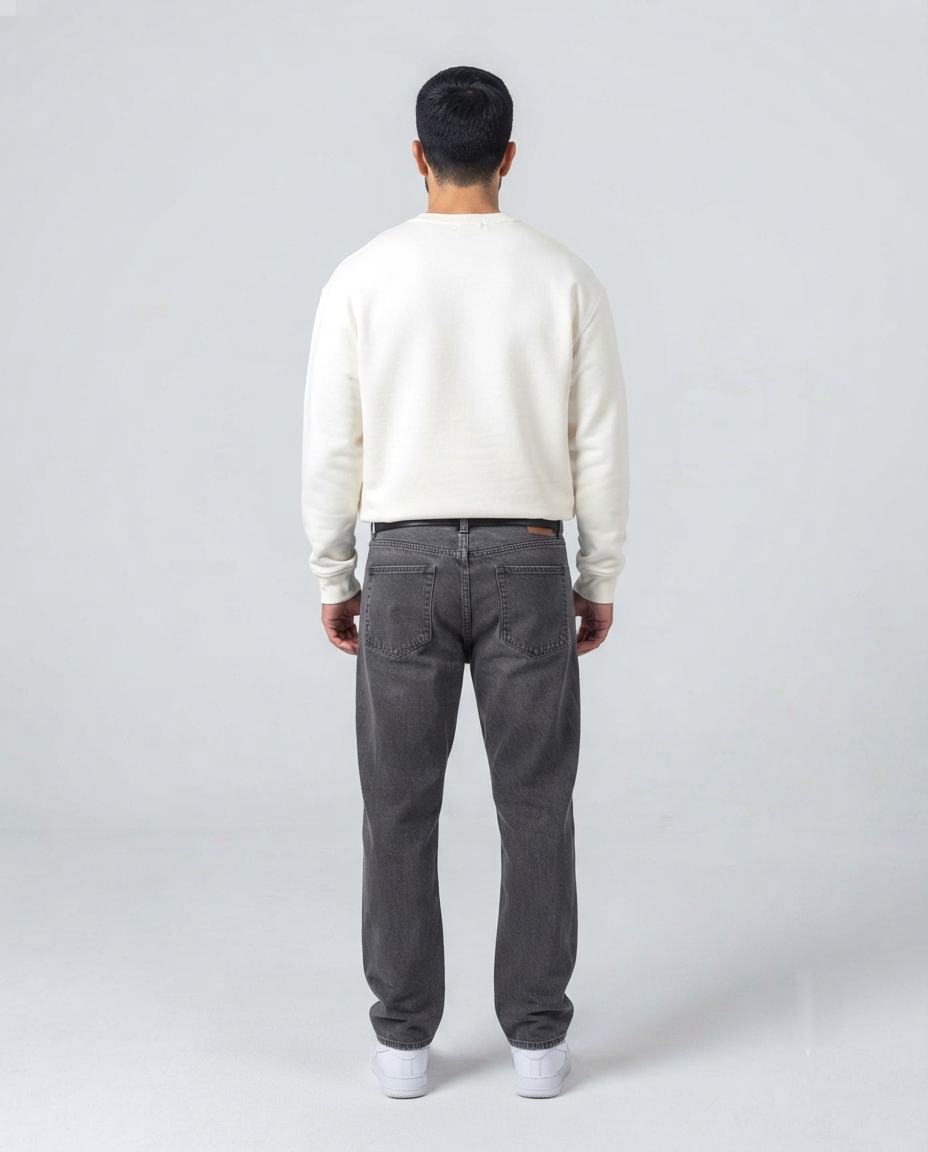 Grey Loose Fit Denim Pant