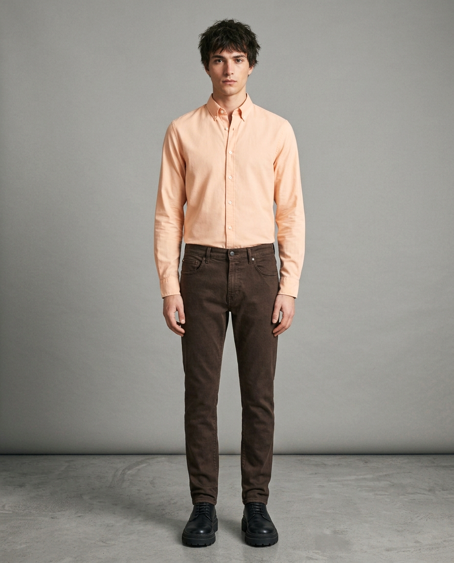 Men's Dark Brown Slim Fit Jeans