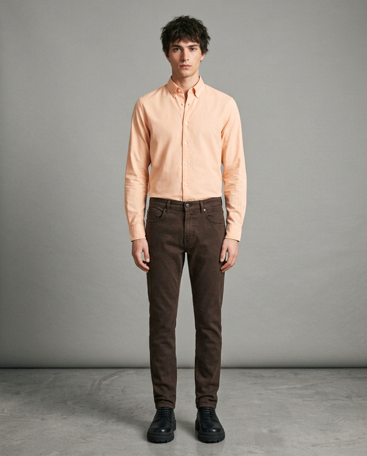 Men's Dark Brown Slim Fit Jeans
