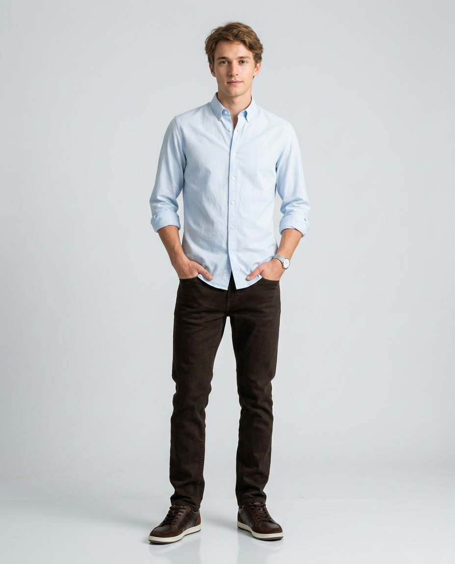 Dark Brown Denim Pant