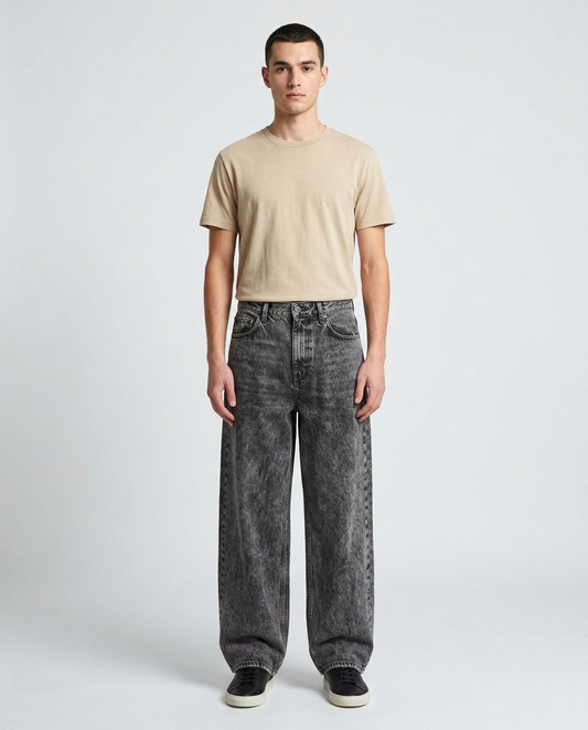 Acid Wash Grey Denim Pant
