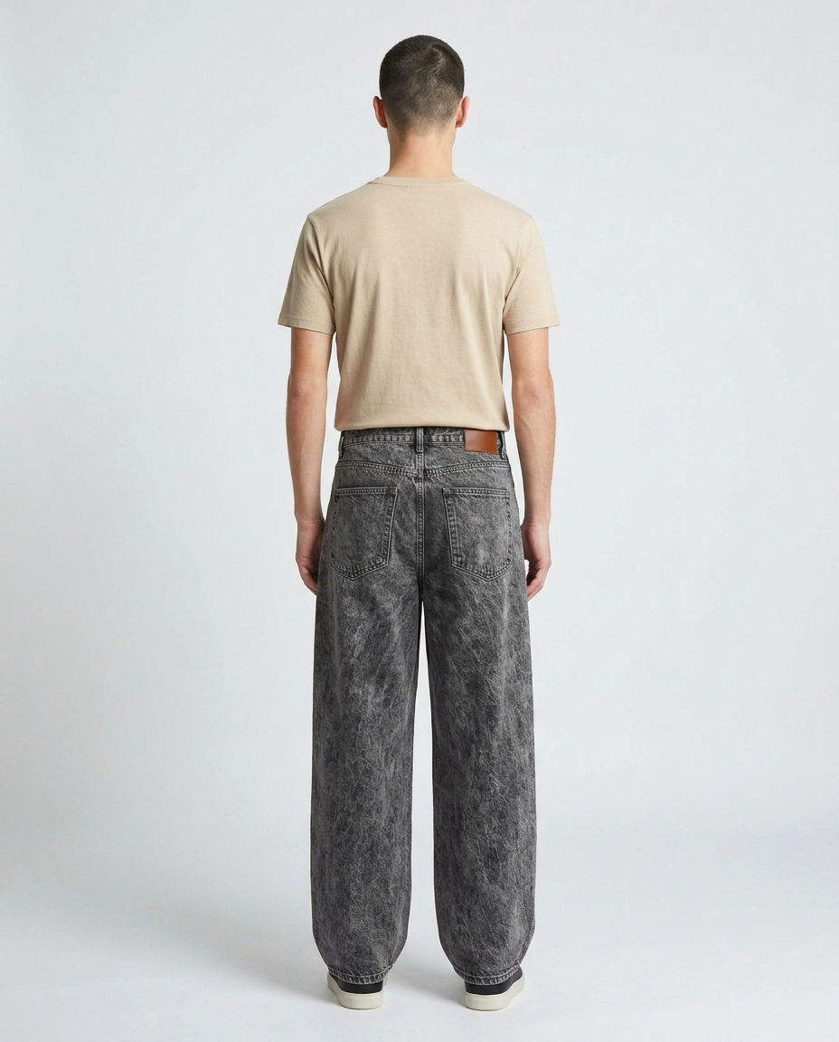 Acid Wash Grey Denim Pant
