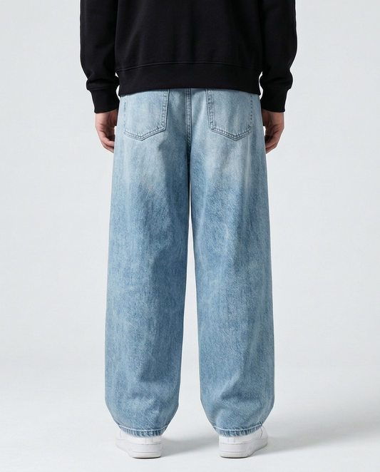 Men's Light Blue Baggy Jeans