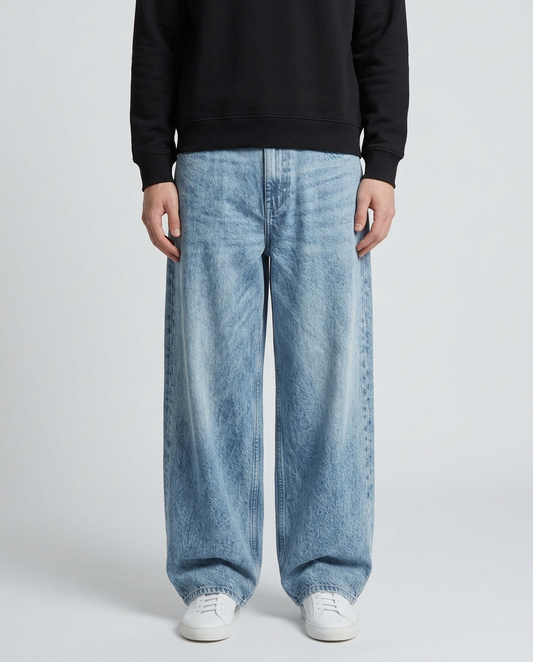 Men's Light Blue Baggy Jeans