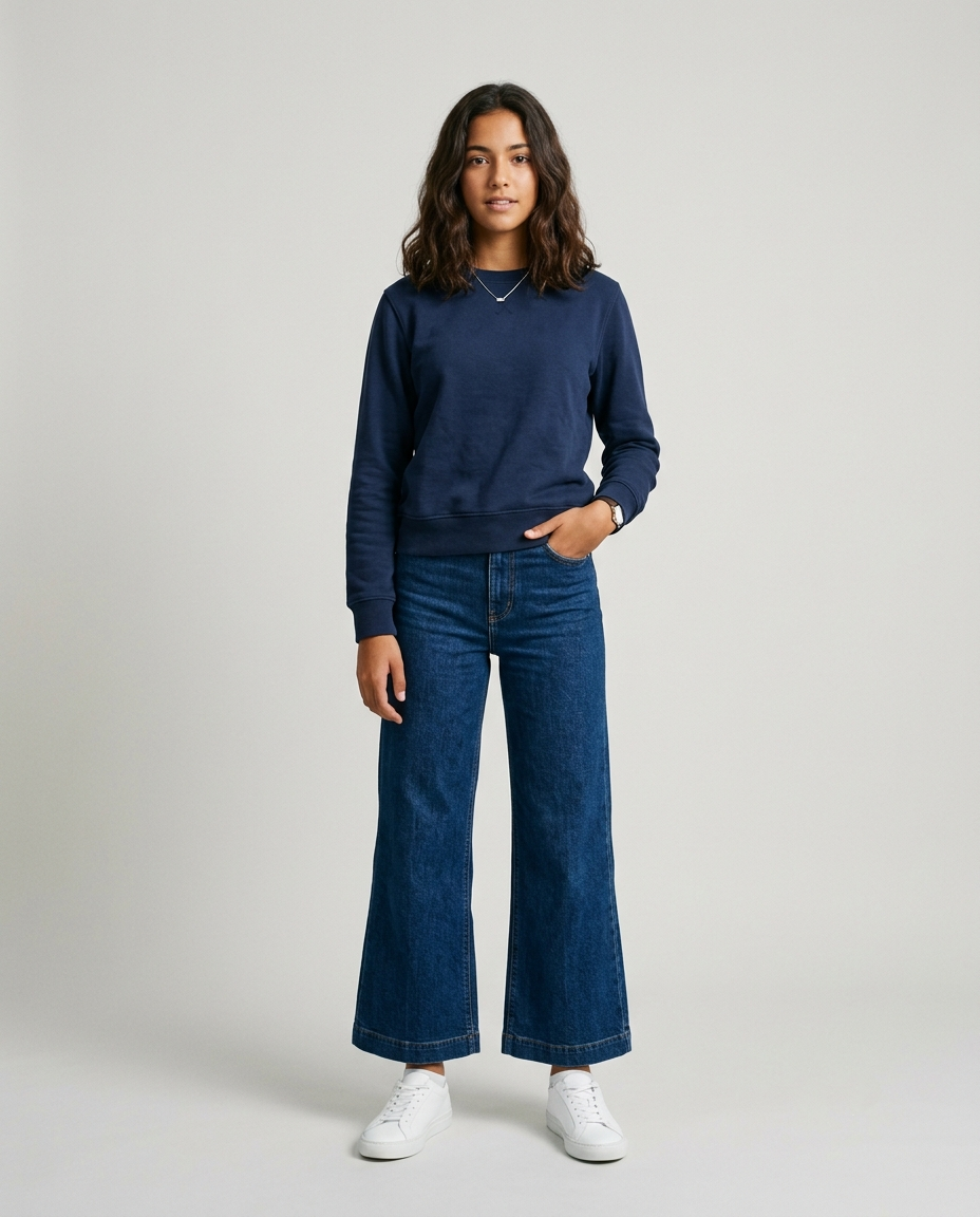 High-Rise Wide-Leg Cropped Jeans