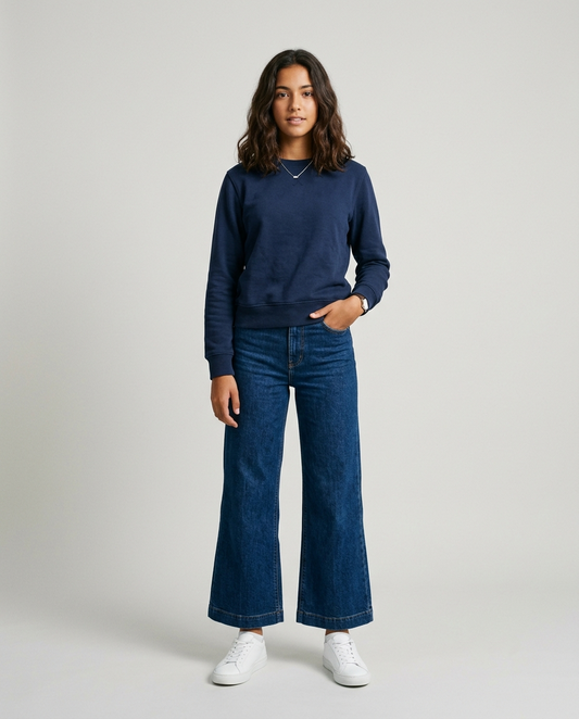 High-Rise Wide-Leg Cropped Jeans