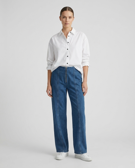 Medium Wash Women's Zipper Jeans