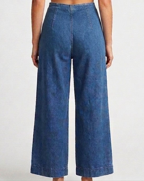 Cropped Pleated Jeans for Women