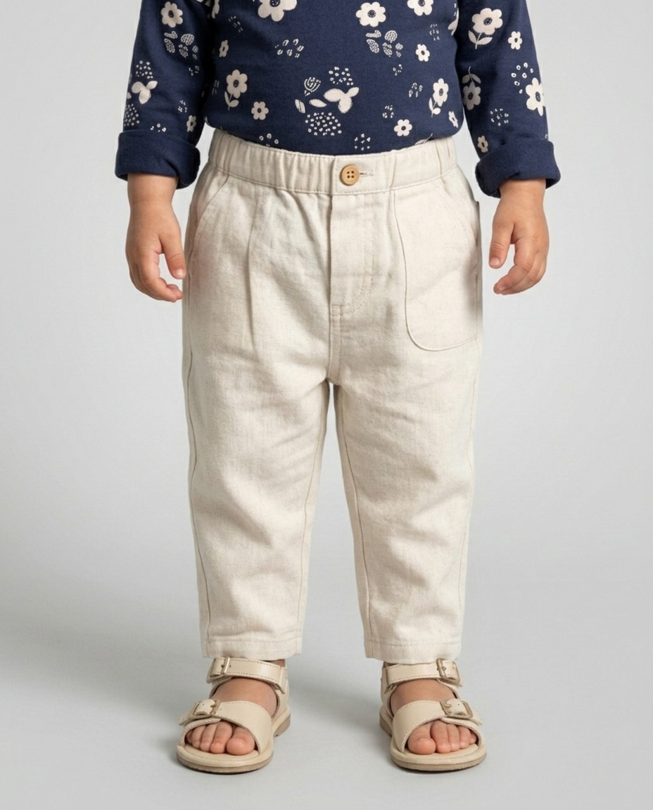 Off White Pleated Jeans