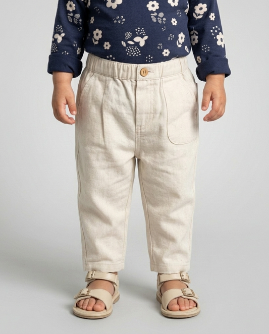 Off White Pleated Jeans