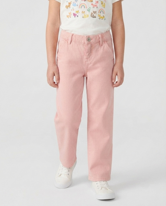 Blush Pink Straight Jeans